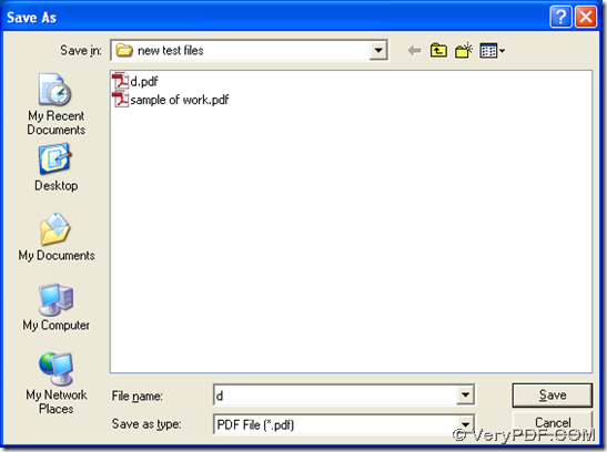 dialog box for selecting the destination folder