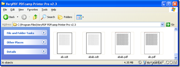 Folder for the files from openoffice to pdf