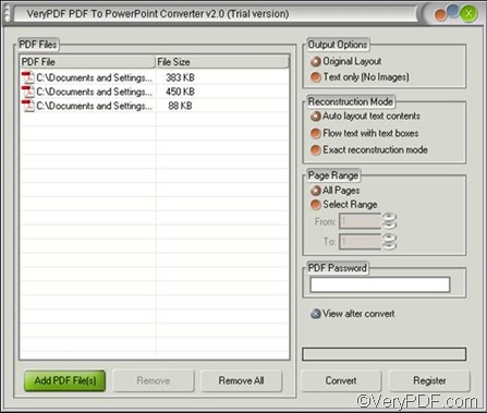 the interface of PDF to PowerPoint Converter 