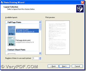 select output layout of PDF and click "Next"