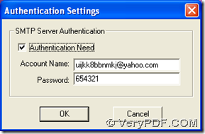 edit account of authentication and click "OK"