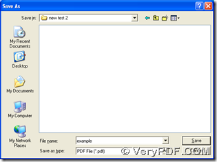 save PDF in dialog box of 'Save As'