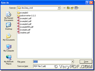 save PDF file in dialog box of 'Save As' and click "Save"