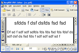 PDF file opened in PDF Editor