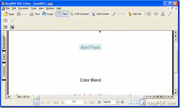 interface of pdf editor