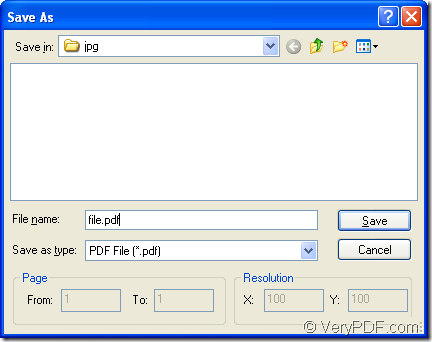 make pdf from jpg in save as dialog box