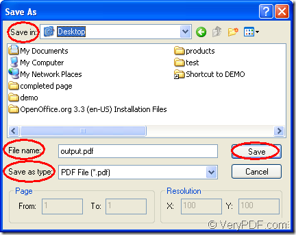create pdf from gif in save as dialog box