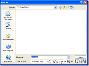 dialog box of "Save As" and click "Save" there
