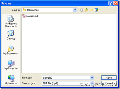 dialog box of 'Save As' and click 'Save'