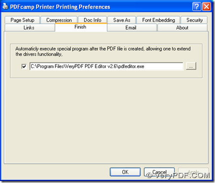 printing preferences panel