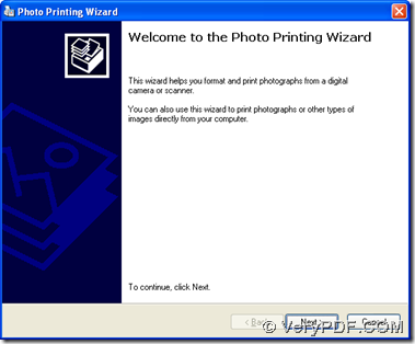 click "Next" on printing wizard