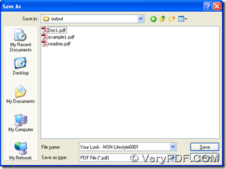 save PDF with one click on "Save" in dialog box of "Save As"