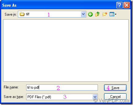 save multiple tif to one pdf in Save as dialog box