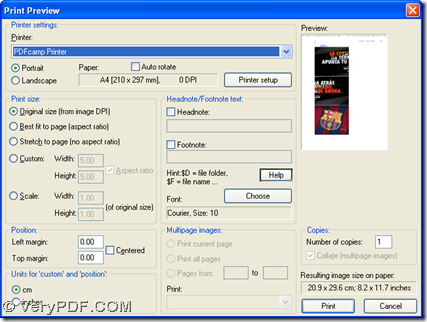 select "PDFcamp Printer" and click "Print" 