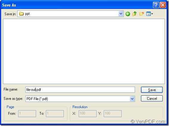 create pdf from powerpoint in Save as dialog box