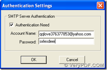 edit "Authentication Need" and click "OK"
