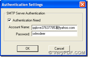 edit email account for SMTP server authentication