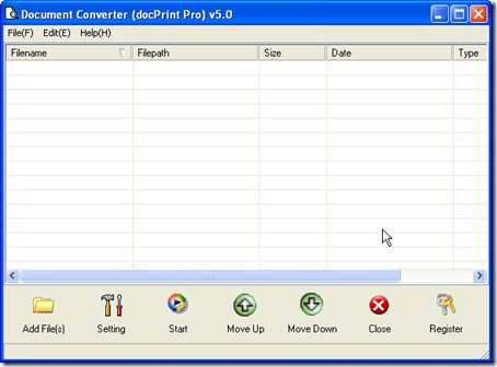 interface of docPrint Pro