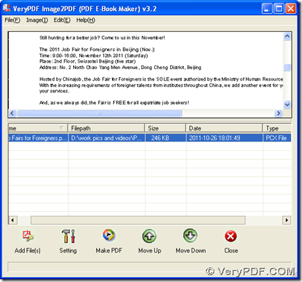 inteface of Image to PDF Converter