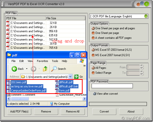 add image PDF in PDF to Excel OCR Converter