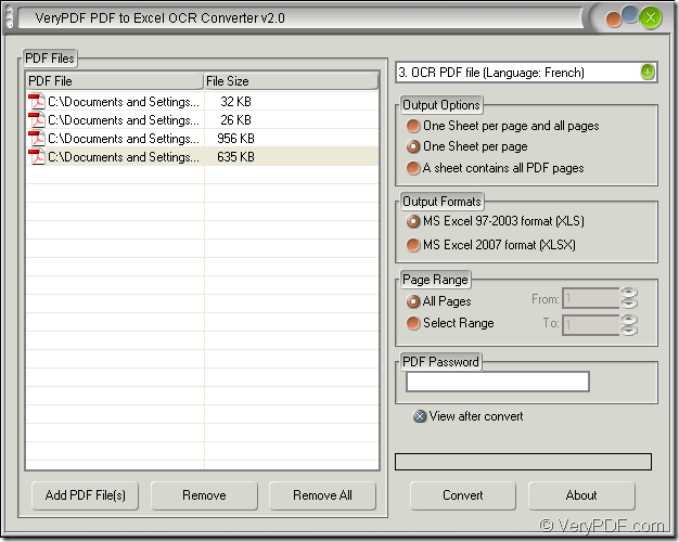 add scanned PDF into PDF to Excel OCR Converter