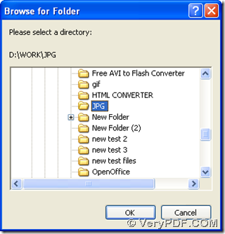 select targeting folder and click "ok" in dialog box of "browse for folder"