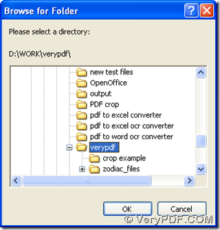 browse targeting folder and one click on "ok" in dialog box of "Browse for folder"
