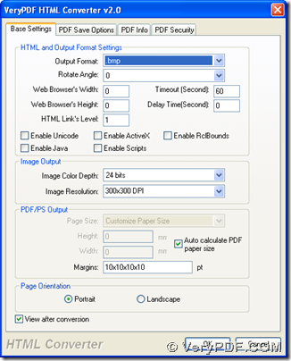 click ".bmp" on "base setting" on setting panel