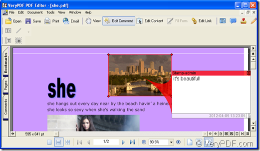add comment in PDF Editor