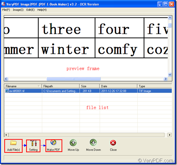 interface of Image to PDF OCR Converter