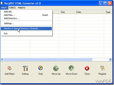 interface of html converter