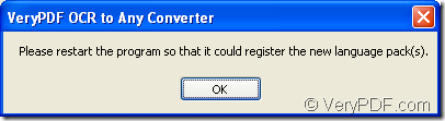 remind to restart OCR to Any Converter