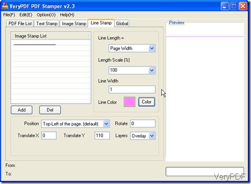 interface of PDF stamp