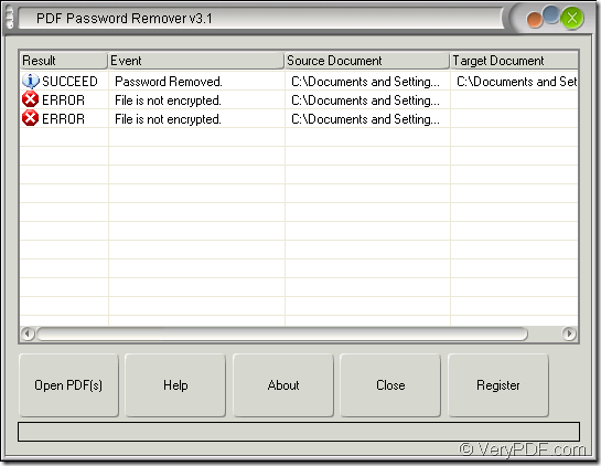 decrypt pdf in batch in PDF Password Remover