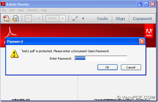 Produced encrypted pdf file with pdf password through GUI version