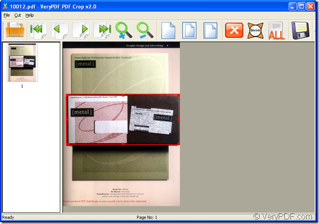 interface of PDF Crop
