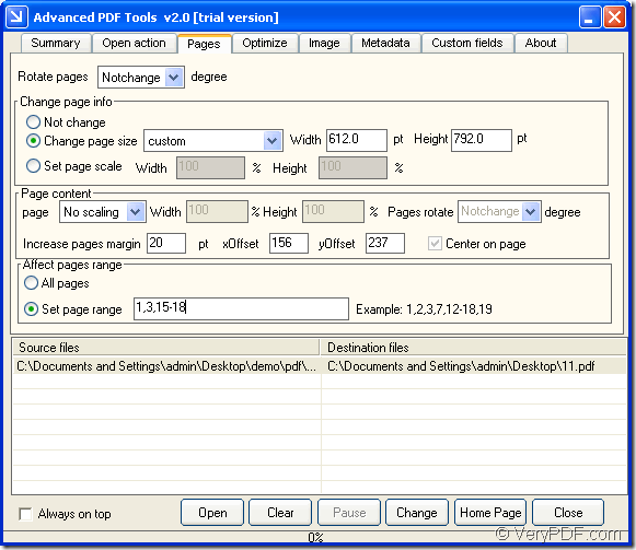 organize pdf page in batch in Advanced PDF Tools