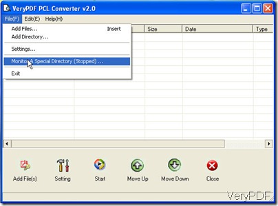 software interface of PCL to PDF