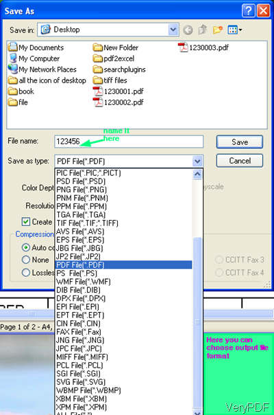 Save the output file and choose output format