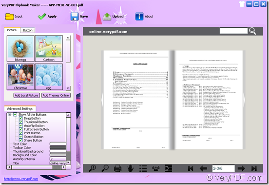convert PDF to flipbook in VeryPDF Flipbook Maker