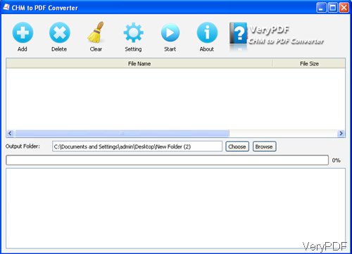 software interface of CHM to PDF Converter for Windows