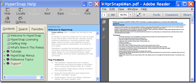 input CHM file and ouput PDF file