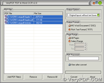 Convert scanned PDF to editable DOC through VeryPDF PDF to Word OCR Converter