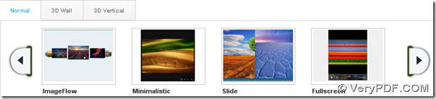 Set slideshow display pattern during converting image files to slideshow online freely