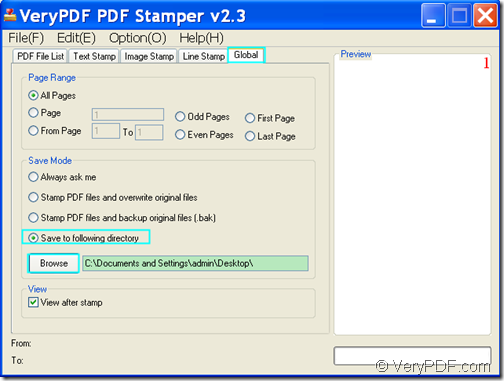 Set output location for the stamped PDF