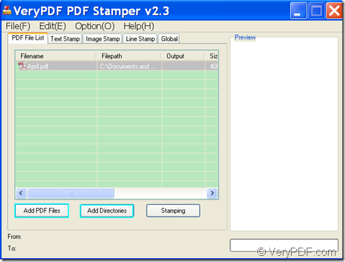 add PDF to VeryPDF PDF Stamp