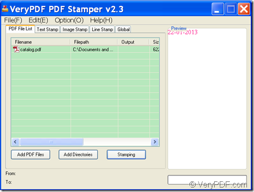 add local date with VeryPDF PDF Stamp