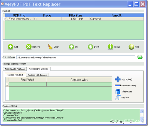 batch remove repeated texts in the PDF