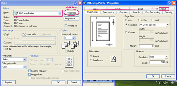 Choose PDFcamp printer