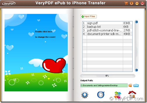 “ePub Creator” function of VeryPDF ePub to iPhone Transfer